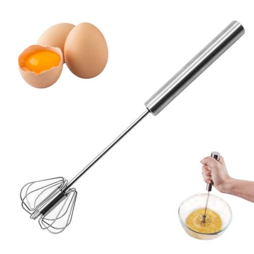 10 Inch HandPush Whisk Blender Semi-Automatic Egg Whisk Mixer for Cooking Stainless Steel Egg Beater Milk Frother Stirrer