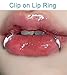 QWALIT Fake Lip Ring Cuffs Fake Lip Piercing Clip on Vampire Teeth Fangs Silver Teeth Grillz Cap for Women Non Piercing Jewelry for Halloween Jewelry Men