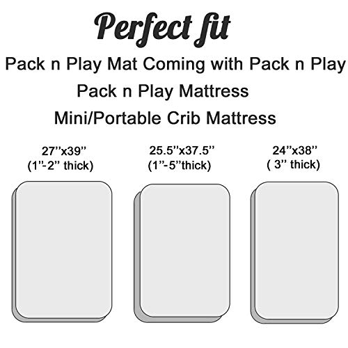 Image of Pro Goleem Satin Pack n Play Playard Sheet Great for Baby Hair Soft Silk Feeling 27x39 Inch Fitted Portable Mini Crib Sheet Playard Mattress Cover Unisex Black Gift for Boys and Girls