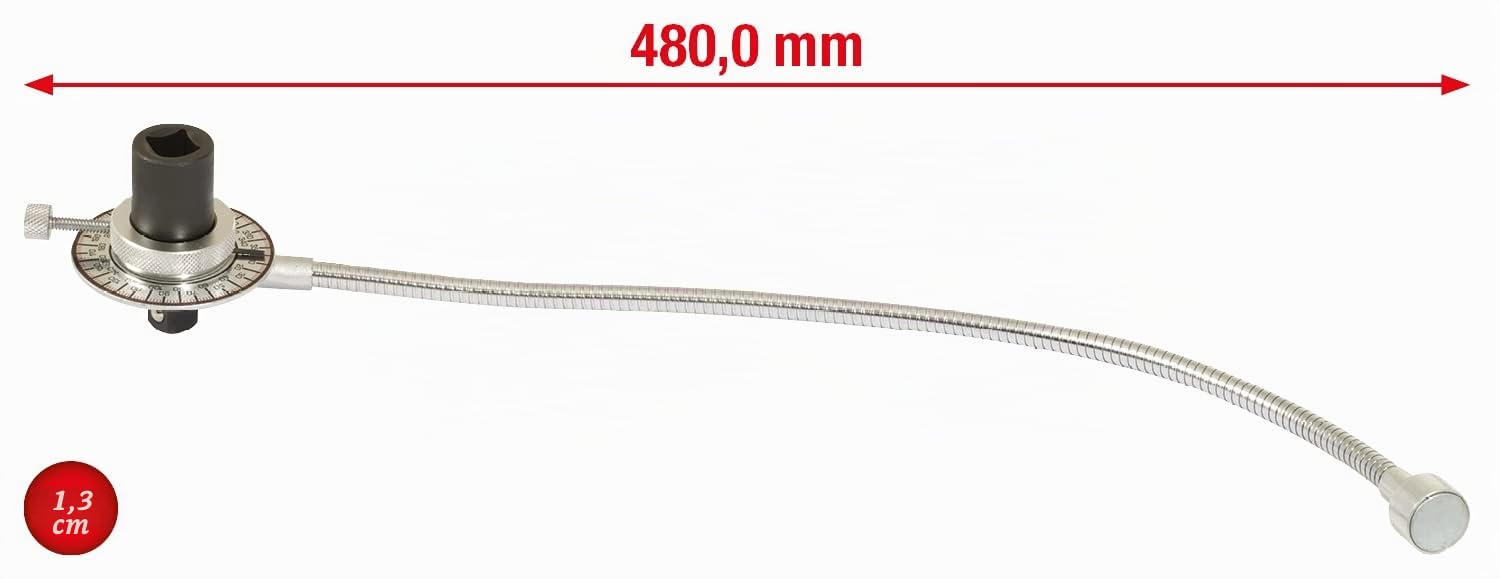 KS TOOLS 516.1195 - Clé de Serrage Angulaire - 1/2" - Flexible et Magnétique - Longueur : 480 mm Chromé