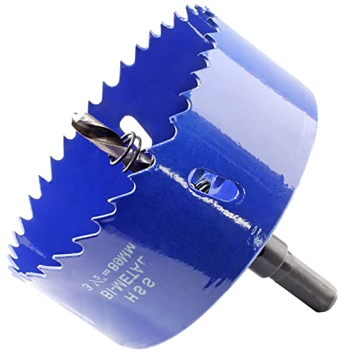 Image of Luomorgo 89mm /3 1 /2 inch Hole Saw, 1 1 /4 inch Cutting Depth | HSS Bi-Metal, For Wood Cornhole Boards, For Plastic Drywall, For Metal Sheet