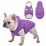 Abrigo impermeable resistente al viento para perro, forro polar y algodón, chaqueta cálida para clima frío, chaleco para perros pequeños a grandes (L: longitud 15 pulgadas, pecho 17.3-20 pulgadas