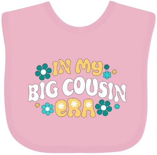 inktastic in My Big Cousin Era Retro with Flowers Baby Bib