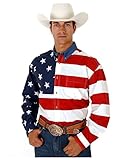 Roper Men's Stars & Stripes Pieced Flag Shirt L/S Red Button-up Shirt 2XT