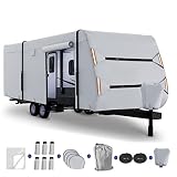 OVCRNIBI Travel Trailer Cover Fit for 18'1''-20' Waterproof Camper Cover Anti-UV RV Cover 8 Layers D