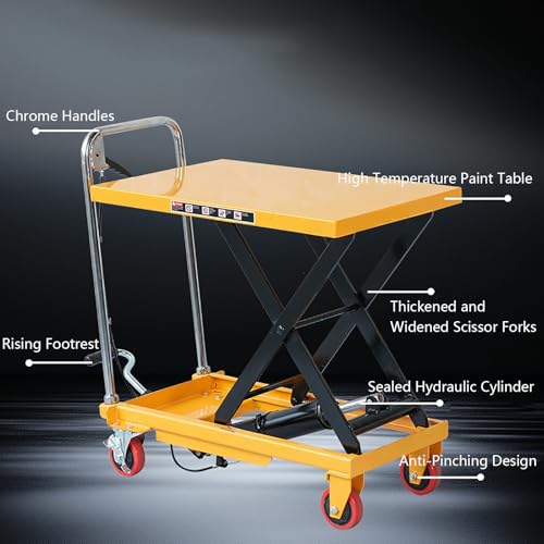 Carrello elevatore idraulico da 200 kg, pompa a pedale ideale per magazzini, movimentazione di materiali di carico e soluzioni di assemblaggio industriale, carrello elevatore resistente