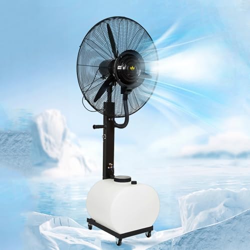 HJYryhyfddply Ventilador Nebulizador Grande, 3 Velocidades de Enfriamiento, Ventilador Industrial con Nebulizador para Invernaderos y Talleres de Fábrica