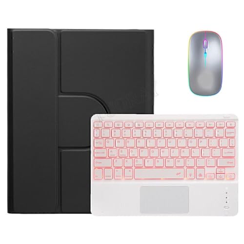 Housse iPad Air 3 2019 clavier blanc et souris pour travailler au café ou en voyage