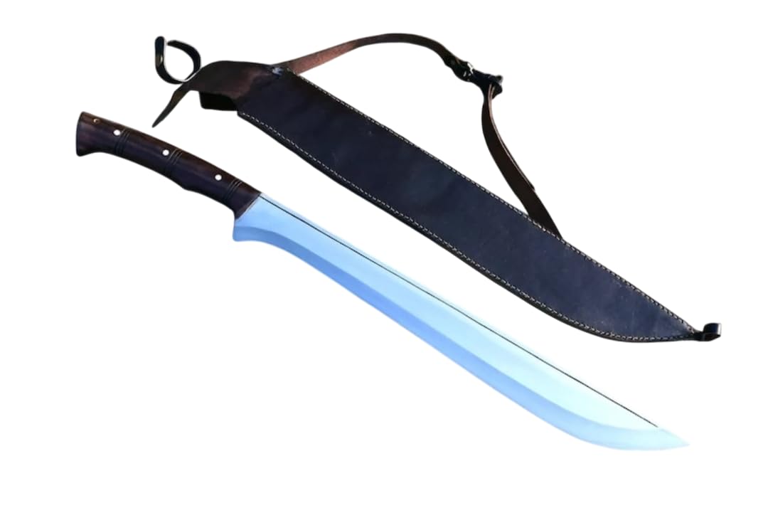 30 Inch Long Scimitar Sword Custom Handforged J2 Steel Full Tang Combat Sword Rosewood Grip with Leather Sheath Combat Sword by Empire Industry