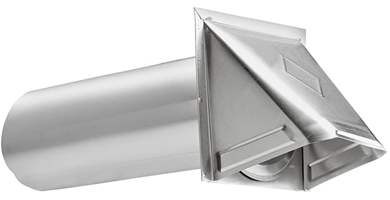 Dryer Vent Hood With Tail Piece & Sleeve, Aluminum, 4-In.