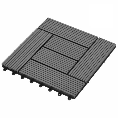 INLIFE Carreaux de terrasse 30x30 cm 11 pcs Gris WPC 1 m2