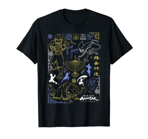 Avatar: The Last Airbender Character Line Art Camiseta