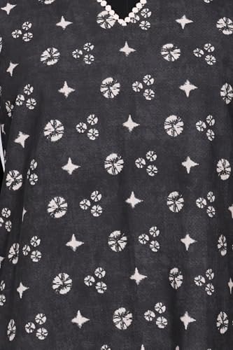 Image of W for Woman Geometric Printed Lace Pure Cotton Straight Kurta