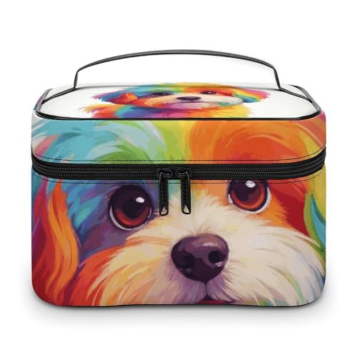 Bolsa de maquillaje impermeable con compartimentos y cremallera para cosméticos de mujer