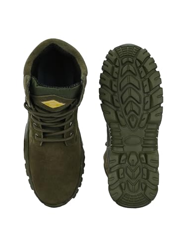 Image of Eego Italy Men's Genuine Leather Troop Aerolite 7.0 Military & Tactical Boot (Green) with Steel Toe Insert
