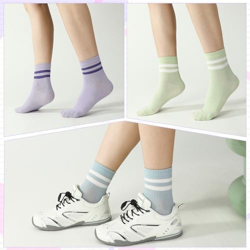 Utensilsto 8 Paar Tennissocken Damen 36-40 Bunt Damen Sneaker Socken Retro Damensocken Sneakersocken Kurze Socken für Frauen Mädchen Tennis Freizeit Alltag
