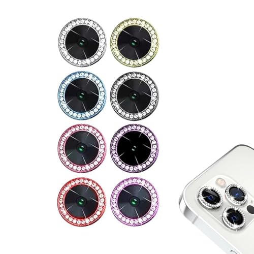 N NEWTOP 2 PEZZI Pellicola Camera GLITTER PRO Colore Compatibile con iPhone 15 e 15 Plus, Vetro Temperato Protezione Copertura Fotocamera Retro Lente Lenti Anti Urto Graffio (MultiColor)