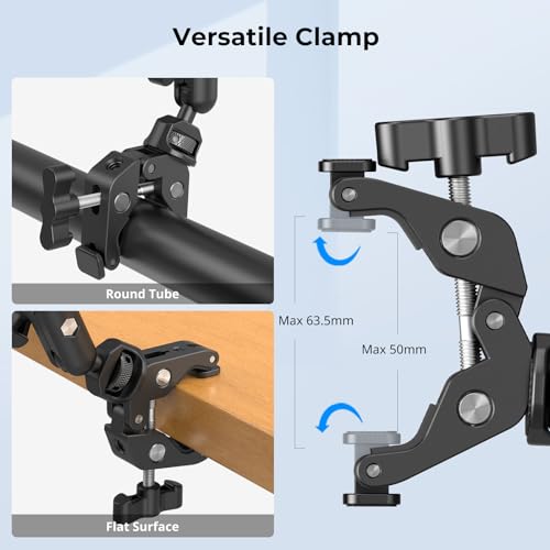 SMALLRIG 22" Magic Arm Clamp, Overhead Phone Mount Holder Stand, Flexible Desk Camera Mount, Articulating Friction Boom Arm, for POV Shot, Filming, Light, Webcam, Action Camera by SMALLRIG - Image 7