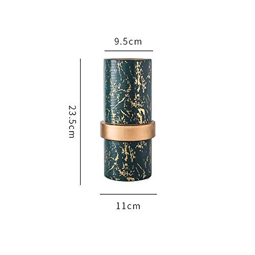 Vase en céramique marbré pour fleurs séchées sur comptoir de salon
