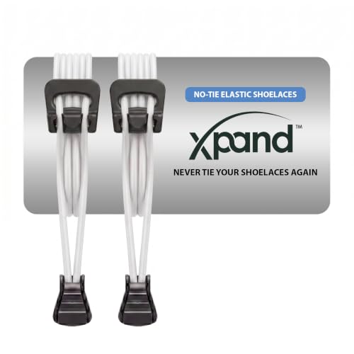 Xpand Quick Release Round-Lacing No Tie Shoelaces System with Elastic Laces - One Size Fits All Adult and Kids Shoes