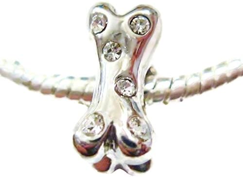 Pugster Charm Dog Bone European Bead with Pandora Charm Polishing Cloth