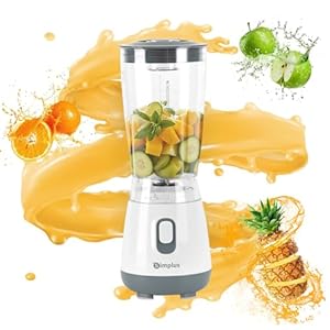 SIMPLUS Standmixer 600 ml, kompakter Smoothie Mixer mit 23000 U/min, 250W Küchenmixer mit 4-fach Edelstahlmesser, Ein-Knopf-Bedienung, Sicherheitsverschluss, kompakt & leicht