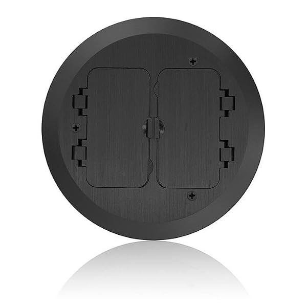 Leviton Concrete Floor Box Black Cover Plate, 2 Decora Flip Lids, FBC2F-E, Black by Leviton - Used condition - CA$114.77