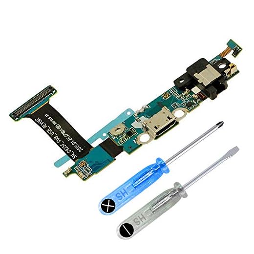 MMOBIEL Dockanslutning kompatibel med Samsung Galaxy S6 Edge G925F mikro-USB-laddningsport flexkabel, Single Pack