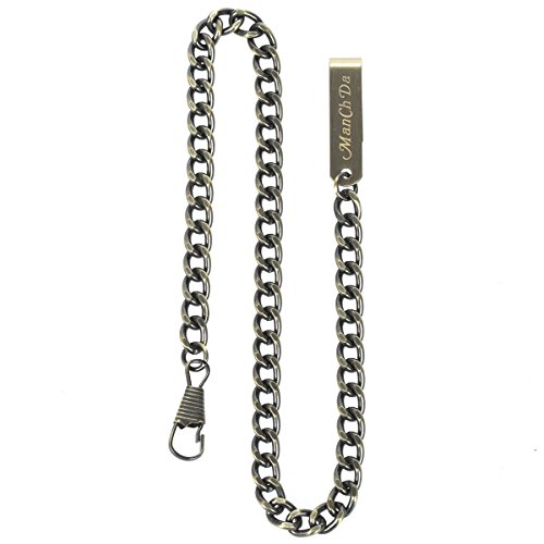 ManChDa Antique Stainless Steel Chain for Pocket Watch Gold-Plated