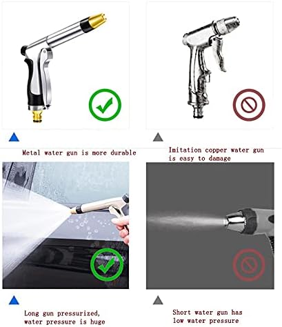 Vista 8 de AFLHYJK - Pistola de agua portátil de alta presión, manguera de jardín, boquilla de metal, lanza de espuma, pistola de lavado de autos, herramientas