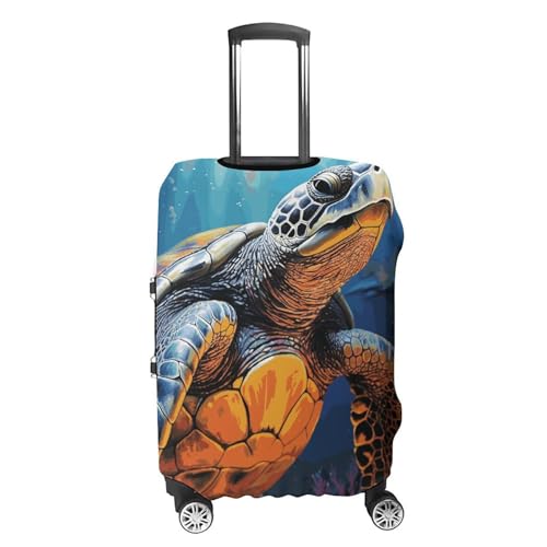 Painted Sea Turtle Luggage Cover Travel Suitcase Covers for Luggage Elastic Carry on Luggage Covers for Suitcase Tsa Approved Washable Luggage Sleeve Protector Fits 18-32 Inch S4