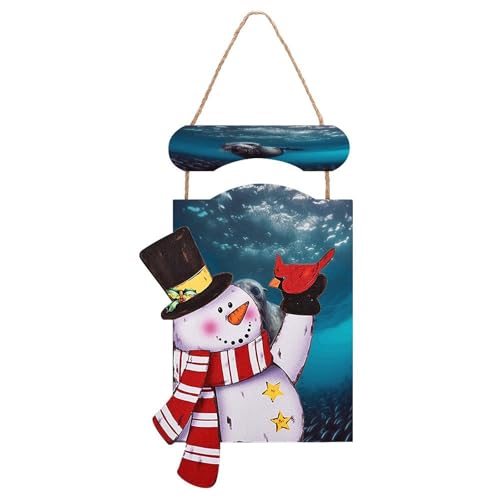 Suspension bois Noël avec lion de mer décoration murale rustique maison - 2
