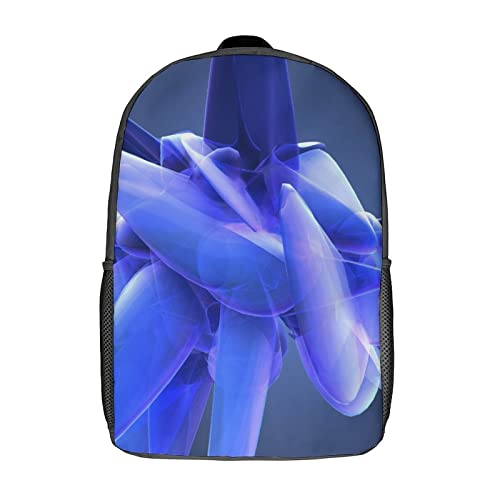 Sac à dos imprimé en 3D bleu grand volume | Sac d'école unisexe adolescents et adultes