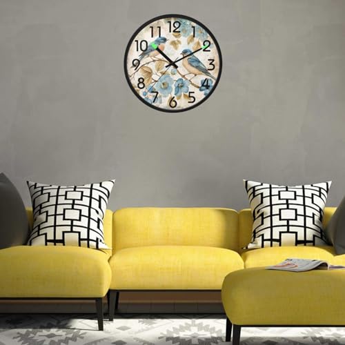 Horloge à LED avec contrôle du son motif fleurs de cerisier maison