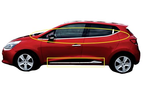 Tiras de acero inoxidable cromado para Renault Clio IV HB, accesorios de acabado prémium