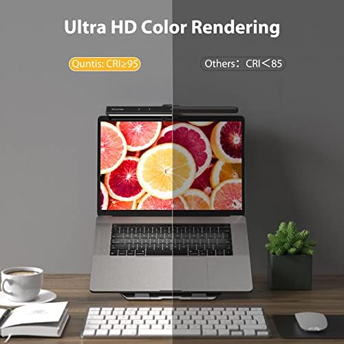 Quntis Laptop Monitor Lamp - Laptop LED Screen Light Bar USB Powered 30cm with Touch Sensor, Auto Dimming & Stepless Hue Adjustment, Eye Caring & No Screen Glare e-Reading LED Desk Lamp