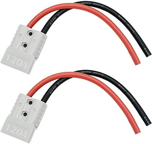 Câble De Batterie 50A 600V Avec Connecteur Rapide - 10 AWG, 60 Cm, Idéal Pour Véhicules électriques Et Solaire