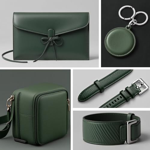 Image of RingSun 12''X24'' Green Leather Sheets for Crafts (2mm), Full Grain Leather Tooling Leather