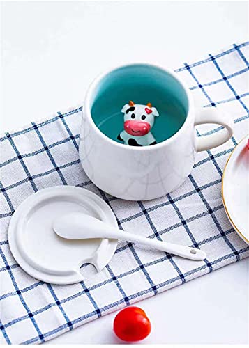 Lemon Park 3D Coffee Mug Animal Inside 12 Oz With Baby Cow,Cute Cartoon Handmade Ceramics Cup,Christmas Birthday Surprise For Friends Family Or Kids,Best Office Cups Morning Mugs (12 Oz Baby Cow) #TOP1