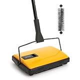 Yocada Manual Carpet Sweeper Cleaner Household Sweeper Hand Push Non-Electric Lightweight for Low&Undercoat Carpets Rugs Home Office Pet Hair Dust Scraps Paper Small Rubbish Cleaning 1*Extra Brush