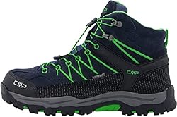 CMP Kids Rigel Mid Trekking Shoes Wp, Zapatos de t...: Membrana impermeable CLIMAPROTECT Cordones Fast Lace y bolsillo para cordones Lengüeta y monstruo de microfibra para optimo comodidad en el empeine: forro interior de licra para una sensación más suave y cómoda Sistema de soporte en el tobillo