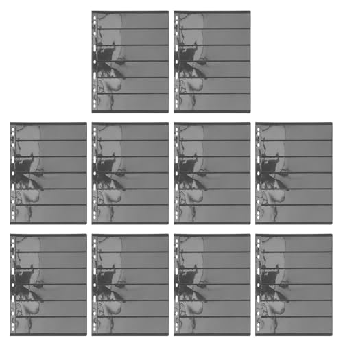 Healvian Álbum Porta Sellos Transparente de PVC 10 Hojas Sueltas Doble Cara 6 Columnas Soporte para Coleccionistas Bolsillo para Guardar Sellos y Billetes Adecuado para Almacenamiento
