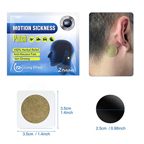 Dabiusy 40 Pcs Motion Sickness Patches, Anti-Nausea Patches Relieve Vomiting, Nausea, Anorexia, Drowsy, Dizziness Resulted From Travel Of Cars, Cruise, Airplanes, Fast Acting And No Side Effects #TOP5