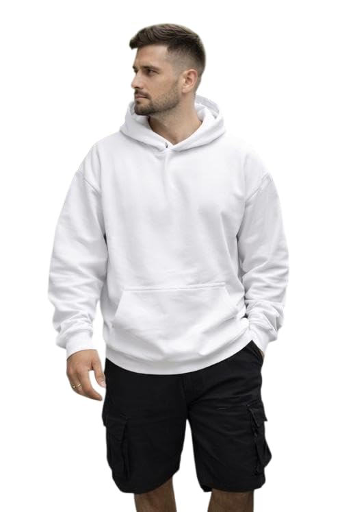 Plain White Over Size Hoodie, Men’s
