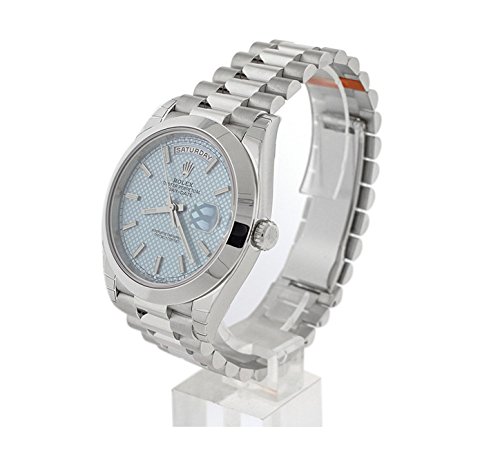 Rolex Daydate 40Mm Platinum President 228206 Ice Blue Motif Dial & Smooth Bezel (Certified Pre-Owned) #TOP2