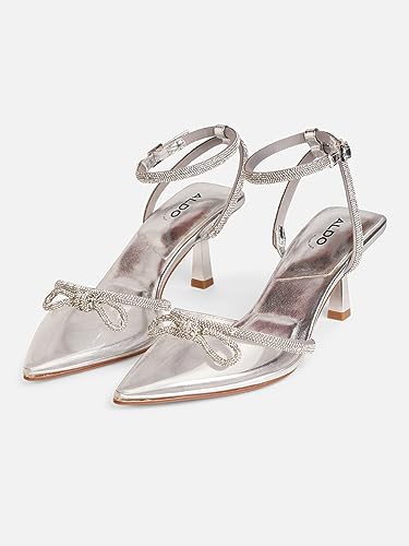 Image of Aldo Papiona042 Silver Women Textile Heels Sandal