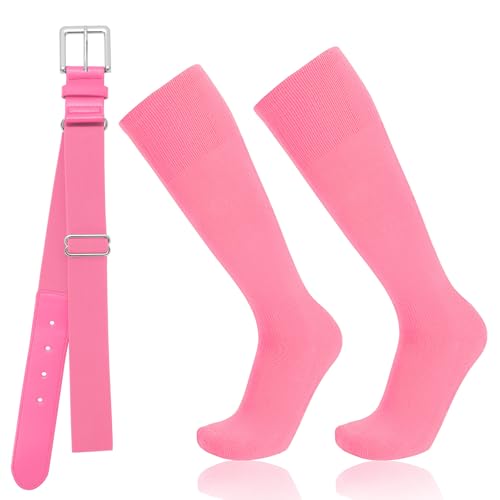 Image of Baseball Socks and Belt Combo for Youth Adult - Softball Socks and Belt for Boys and Girls