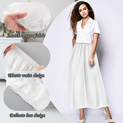 Jadive Women's Satin Half Slip Lace Long Underskirt Skirt Slip Long Slips for Dresses Lingerie Skirt3