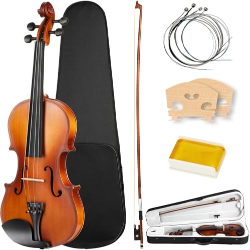WEAGP Violín, Violín Práctica 4/4 con Brea Arco y Estuche, Colofonia, Cuerdas, Violin Profesional para...
