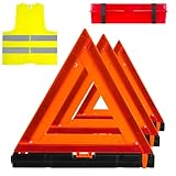 Top 10 Picks for the Best Car Breakdown Recovery Service 1 AYKRM 3Pack Car Warning Triangle Heavy Reflective Warning Road Safety Triangle Kit Suitable for car Breakdown and Temporary Parking on The Road.